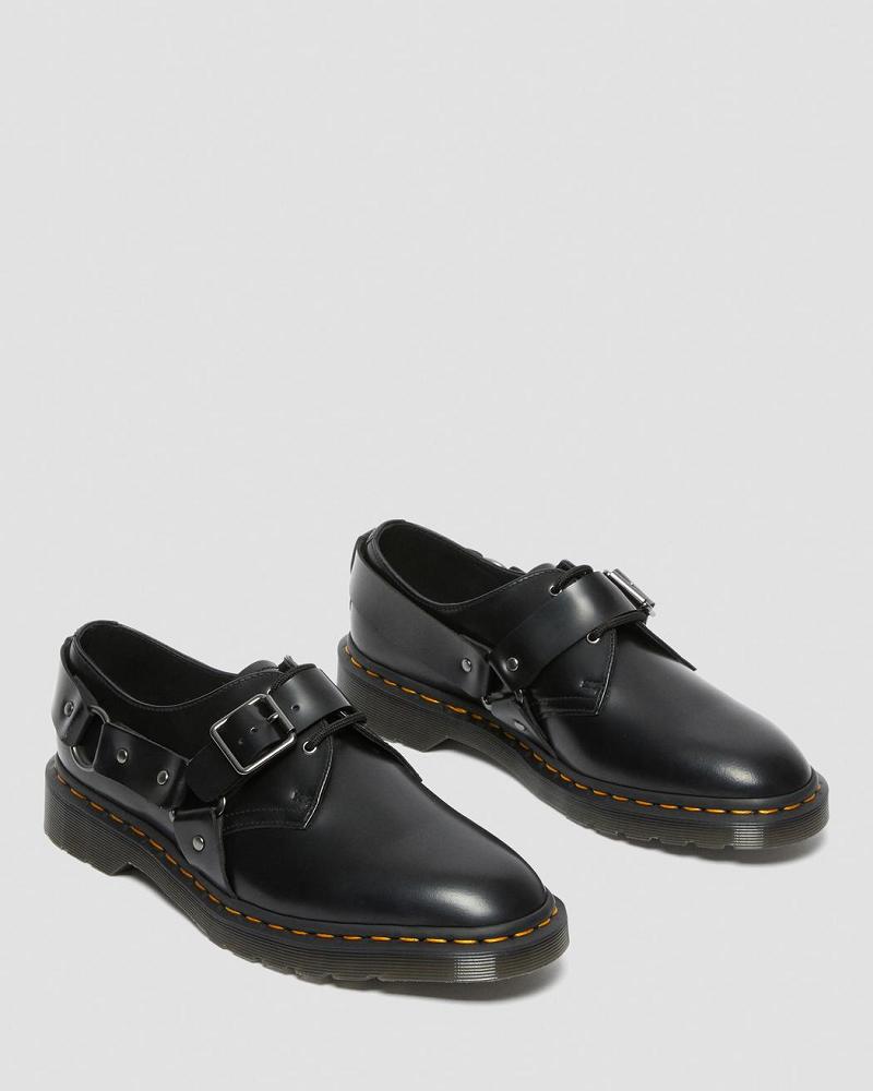 Dr Martens Henree Polished Smooth Lær Spenne Sko Herre Svarte | Norge 235SGL